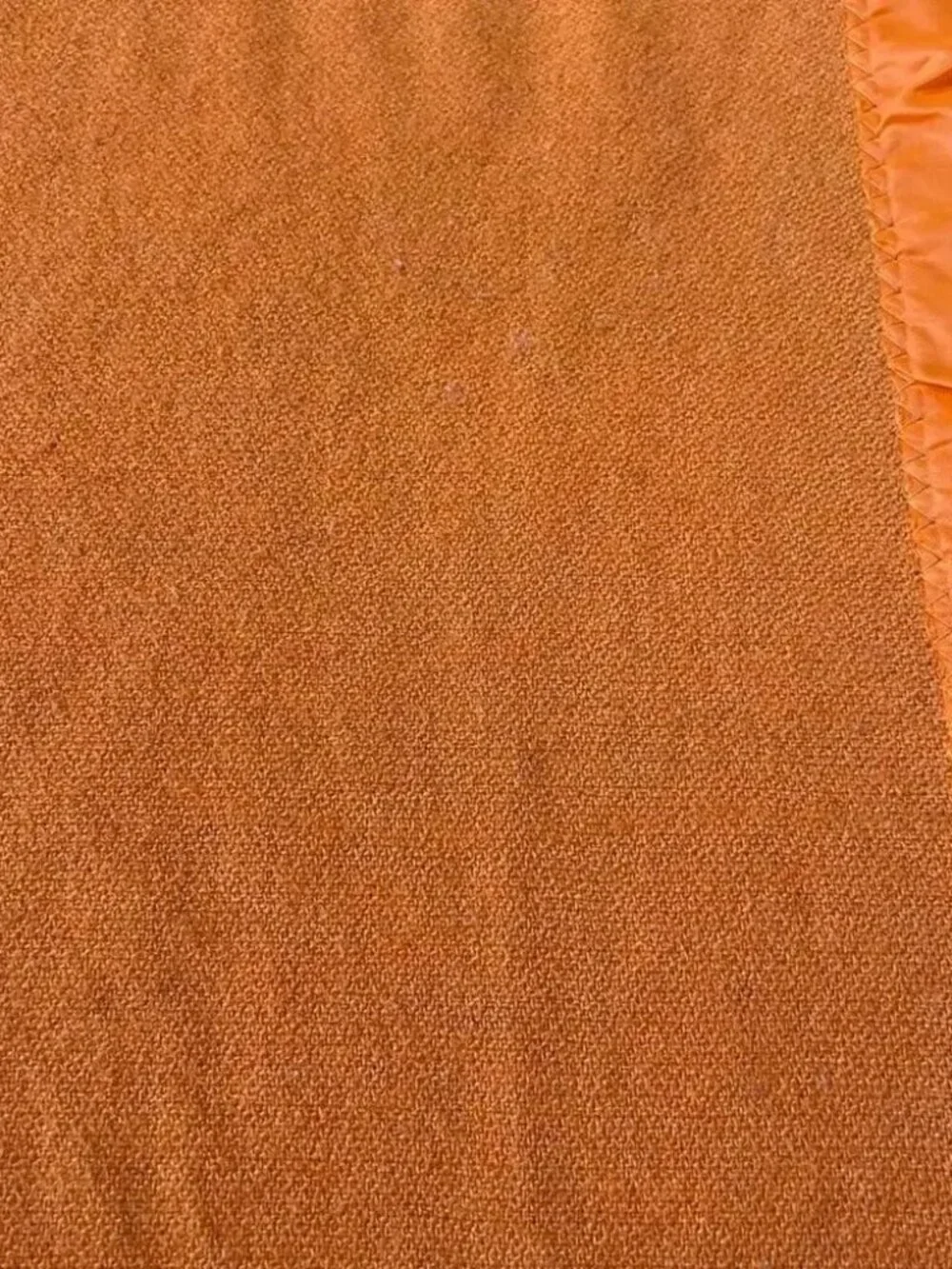 Unbranded Wool Blanket Peach Color Ruffle Trim 63x 85